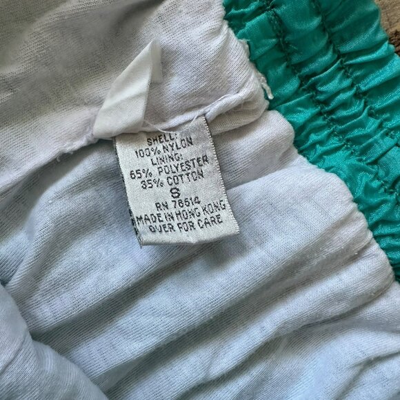 Vintage Teal Nylon Elastic Waist Jogger Pants S 65% Polyester 35% Cotton - Picture 5 of 6